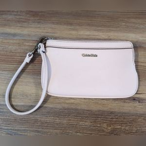 Calvin Klein Pink Zip-Around  Bag Wristlet Gold Accents - Cute And Stylish